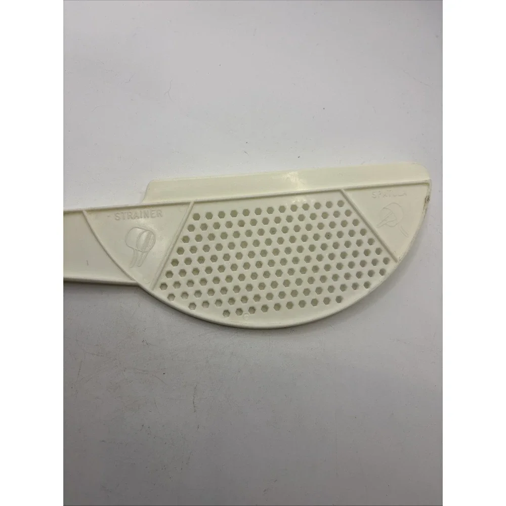 Vtg Foley Plastic White Nylon Spatula Pot Strainer Kitchen Scraper Tool